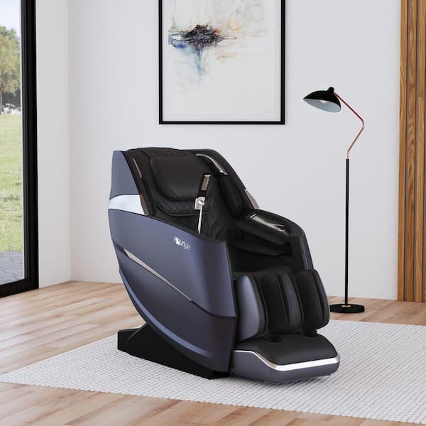 Soothe Black Faux Leather Massage Chair with 4D Human Therapy Mimic Massage Mechanism