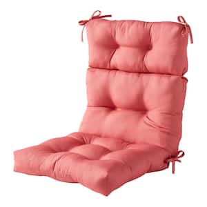 22 in. W x 44 in. H Outdoor High Back Dining Chair Cushion Solid in Coral