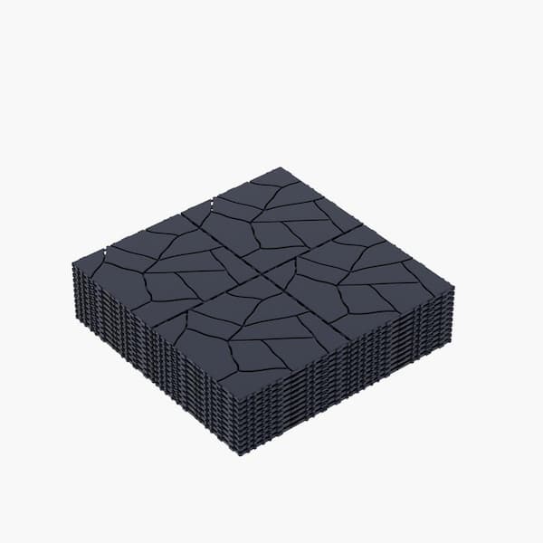 WRIGHTMASTER 1 ft. x 1 ft. Quick Deck Composite Interlocking Deck Tile in Brown-3 (44 sq. ft. per Box)
