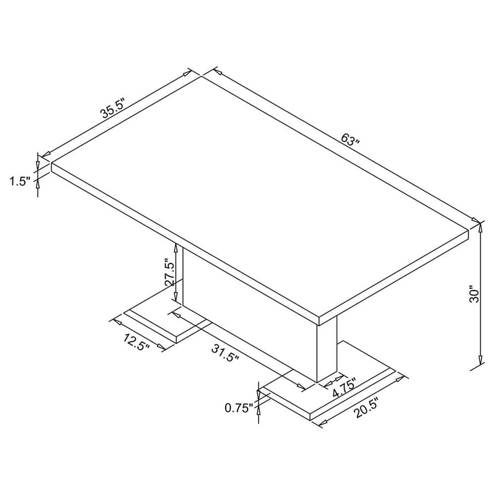 Contemporary Rectangular Extendable Dining Table with Chrome Finish