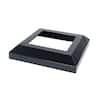 Fortress Accents 4 in. x 4 in. Gloss Black Aluminum Deck Post Base ...