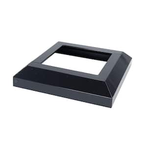 4 in. x 4 in. Gloss Black Aluminum Deck Post Base Cover