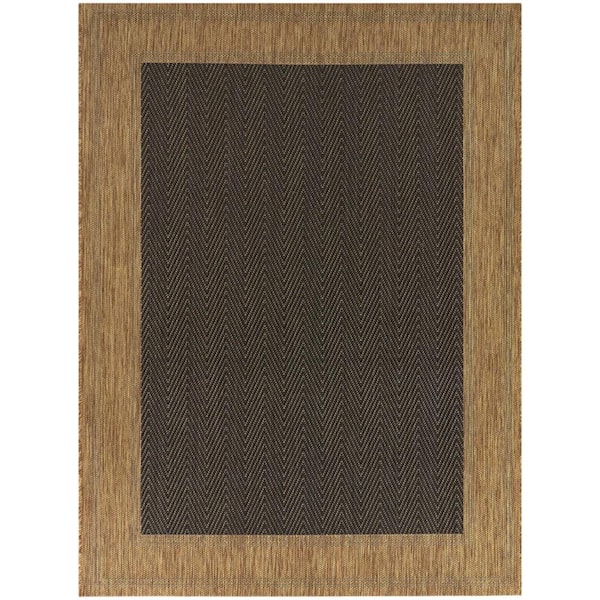 Brown 2 x 3 Border Doormat 2 ft. x 3 ft. Area Rug