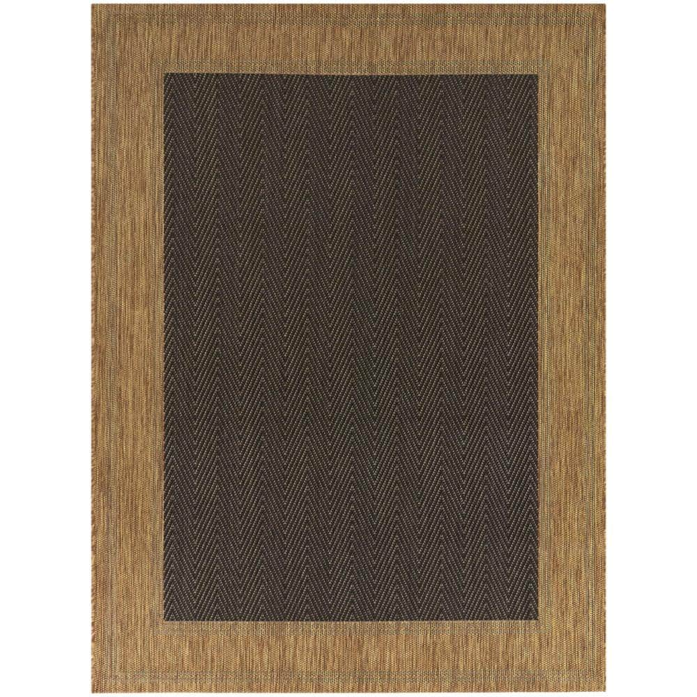 Hampton Bay Black/Brown 5 x 7 Border Indoor/Outdoor Area Rug 3102403 - The  Home Depot