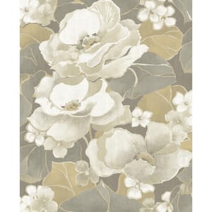 Adorn Floral Metallic Silver and Gold Paper Strippable Roll (Covers 56.05 sq. ft.)