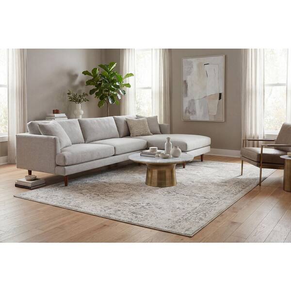 Quartz Ivory 2 ft. 2 in. x 7 ft. 7 in. Transitional Polyester Area Rug