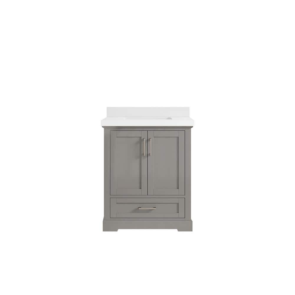 Boston 30 in. W x 22 in. D x 36 in. H Bath Vanity in Elephant Gray with 2 in. White Quartz Top price history on PriceWatchPro