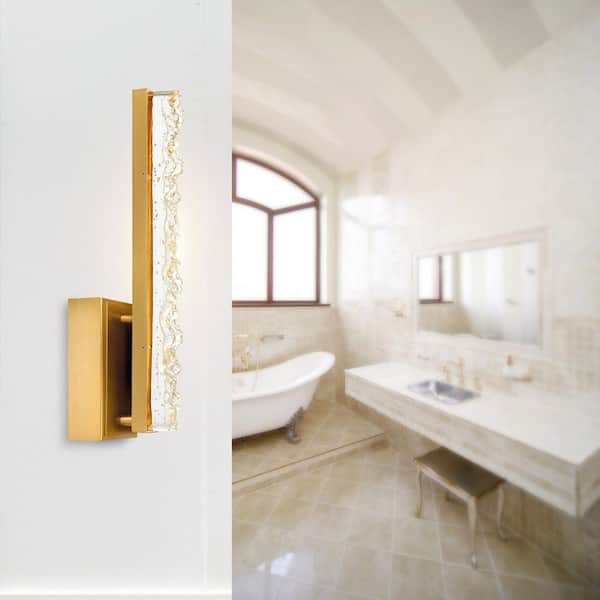 Stagger 1 Light Integrated LED Brass Wall Light
