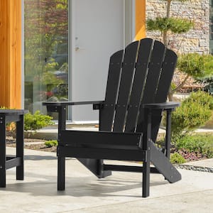 Black Weather Resistant Plastic Adirondack Chair