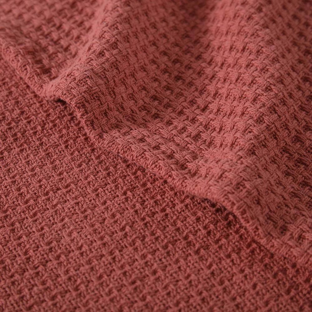 King Coral Cotton Woven Reversible Blanket