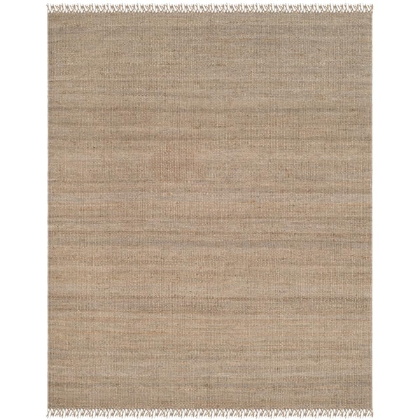 Natural Fiber 10 ft. x 14 ft. Gray Solid Color Area Rug