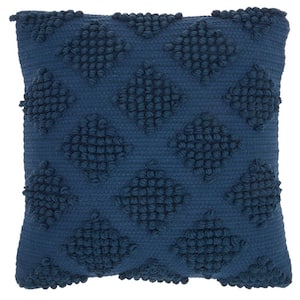 Lifestyles Navy 18 in. x 18 in. Throw Pillow