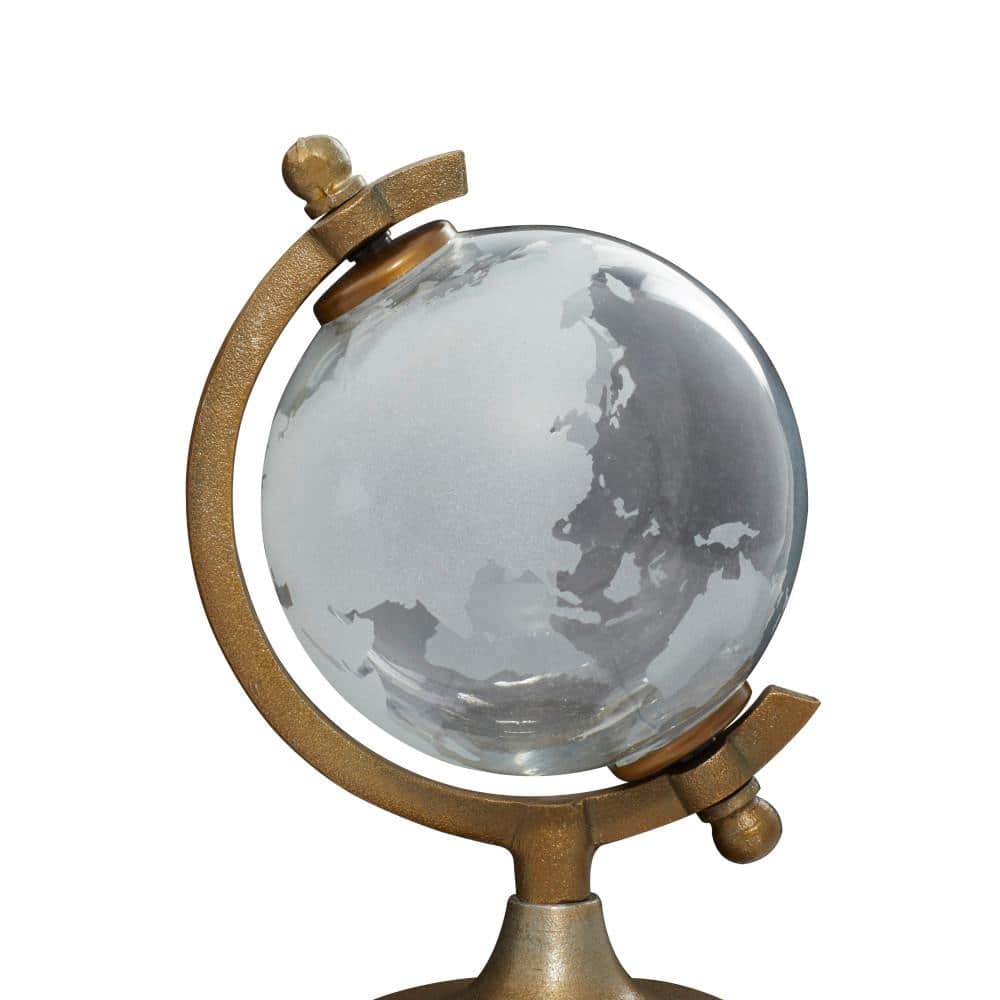 Bronze Solid Round 6" x 9" Contemporary Globe with Tiered Base