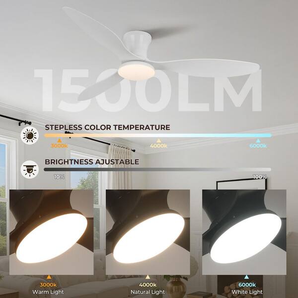 TOZING 52 in. Smart Industrial Indoor LED White Flush Mount