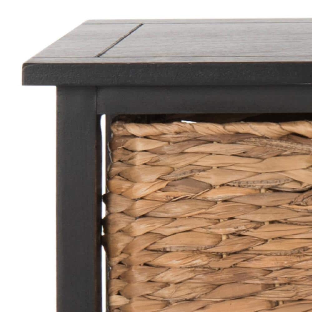 Keenan Transitional 6-Drawer Wicker Basket Storage Chest in Gray
