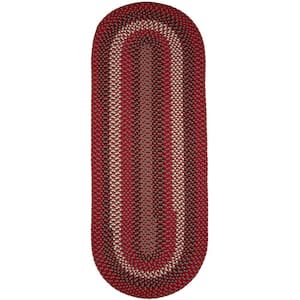 Milan Red Brick 2 ft. x 6 ft. Indoor/Outdoor Braided Runner Rug