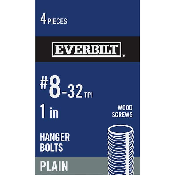 Everbilt #8-32 tpi x 1 in. Double Ended Hex Coarse Steel Hanger Bolt (4-Pack)