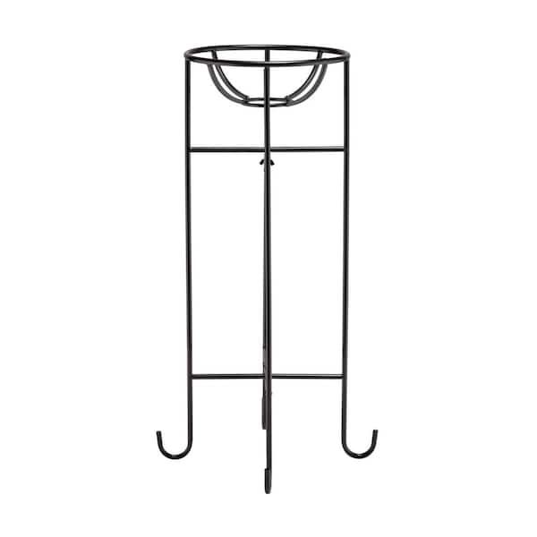 24 in. Tall Metal Holder Display Stand, Gazing Ball, Black