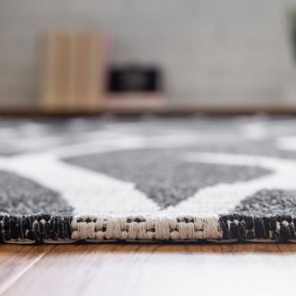 Decatur Courtyard Black Cotton Flatweave 2'x3' Indoor Rug