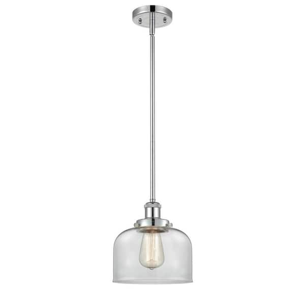 Innovations Bell 60-Watt 1 Light Polished Chrome Shaded Mini Pendant Light with Clear Glass Shade