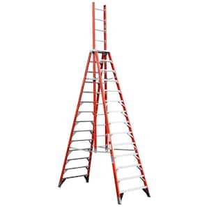 14 ft. Fiberglass Extension Trestle Step Ladder with 300 lb. Load Capacity Type IA Duty Rating