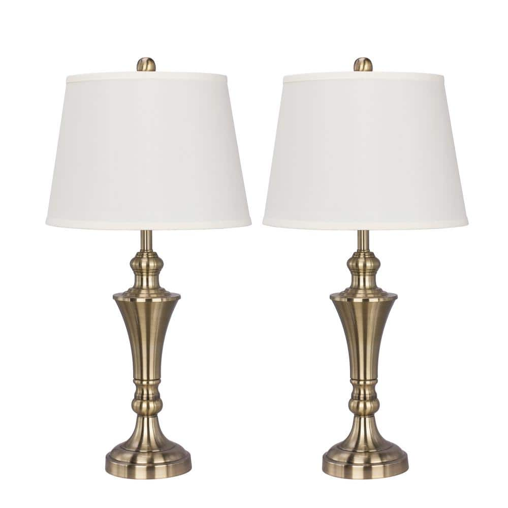 Fangio Lighting Two 26 In. Antique Brass Metal Lamps For The Price Of 