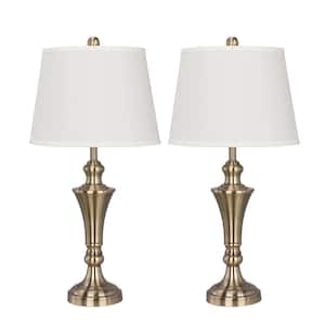 Two 26 in. Antique Brass Metal Lamps For The Price Of One