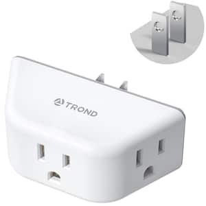 3AC-2 Prong Multi Plug Electrical Splitter Outlet Extender for Non-Grounded in White