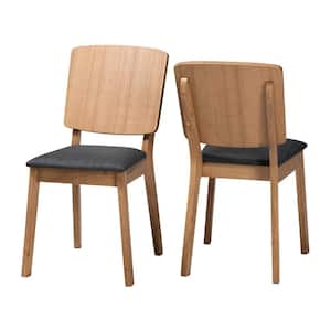 Denmark Black and Oak Brown Dining Chair (Set of 2)