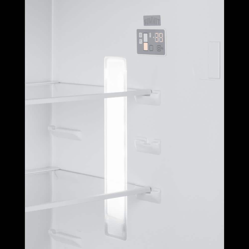 Compact White Energy Star Top Freezer Refrigerator with Glass Shelves