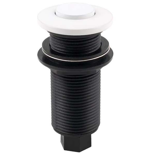 Westbrass Sink Top Waste Disposal Replacement Air Switch Trim Only, Flush Button, Powder Coat White