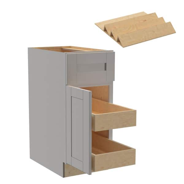 Home Decorators Collection Washington Veiled Gray Plywood Shaker Assembled Base Kitchen Cabinet Left 2ROT ST15 W in. 24 D in. 34.5 in. H