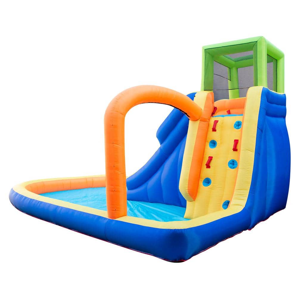 BANZAI Backyard Splash Falls Water Park Inflatable PVC Waterfall Bouncer  w/Blower, Multi-Color BAN-40551 - The Home Depot
