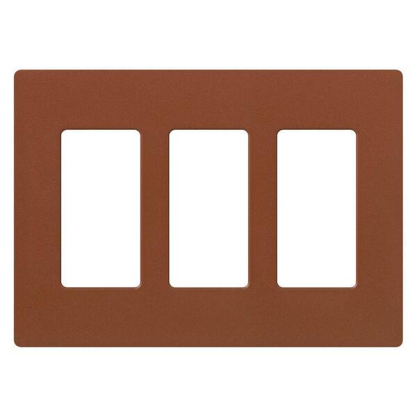 Lutron Claro 3 Gang Wall Plate for Decorator/Rocker Switches, Satin, Sienna (SC-3-SI) (1-Pack)