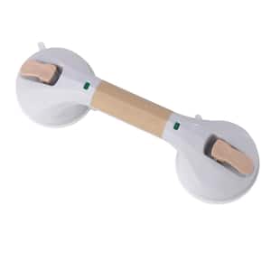 12 in. Suction Cup Grab Bar in White and Beige