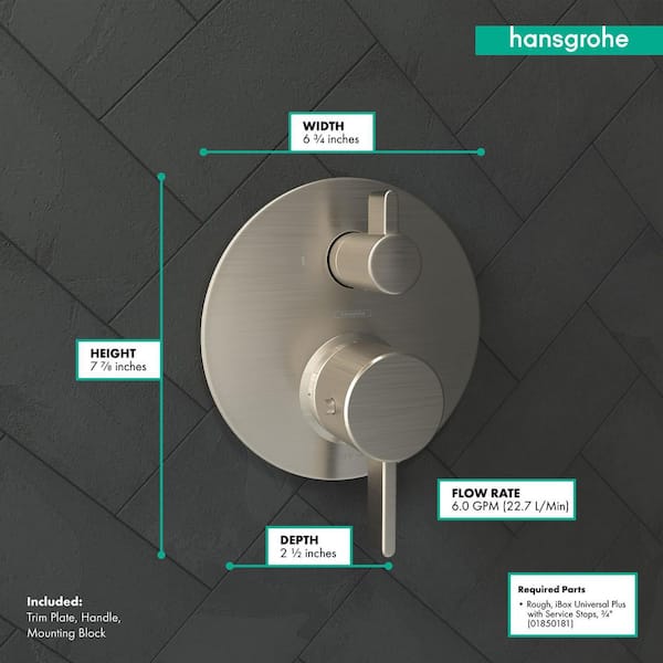Hansgrohe Metris S 2-Handle Thermostatic Valve Trim Kit with  