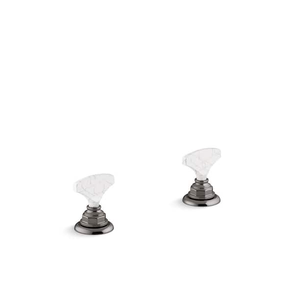 KOHLER Artifacts Howlite T-Handle Bathroom Sink Faucet Handles in Vibrant Titanium