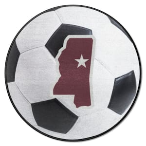 Mississippi State Bulldogs White 27 in. Soccer Ball Area Rug