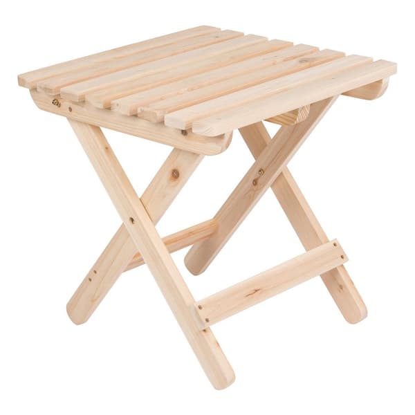 Unbranded Natural Square Wood Folding Outdoor Side Table