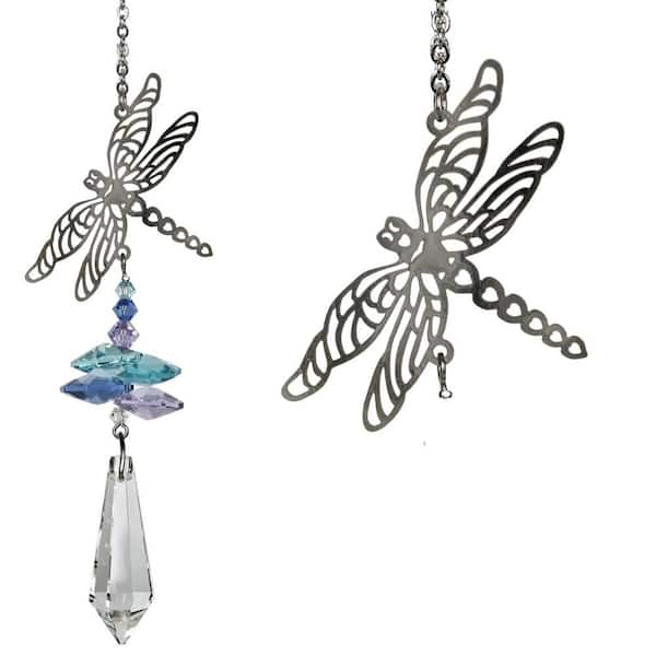 New! Swarovski Lavender Crystal Dragonfly Sun Catcher/Rearview Mirror  Decor. Beautiful Dragonfly Gifts