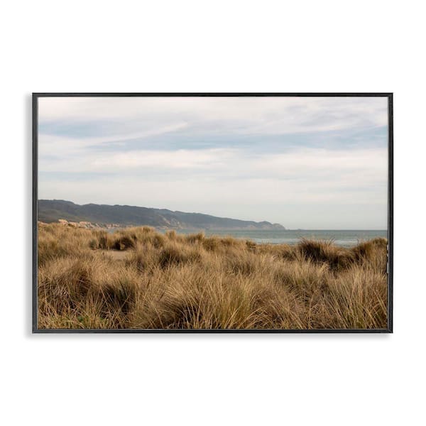 Stupell Industries Windy Grass Dunes View by Crystal Lynn Collins Black Framed Nature Giclee Art Print 12 in. x 18 in.