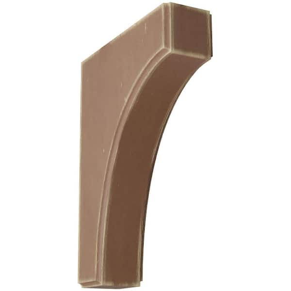 Ekena Millwork 1-3/4 in. x 8 in. x 6 in. Weathered Brown Clarksville Wood Vintage Decor Bracket
