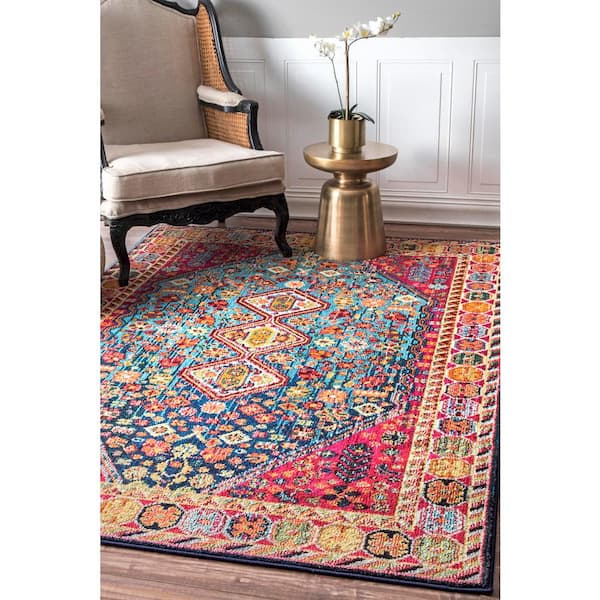 Meadow Vintage Vibrant Multi 10 ft. x 14 ft. Area Rug