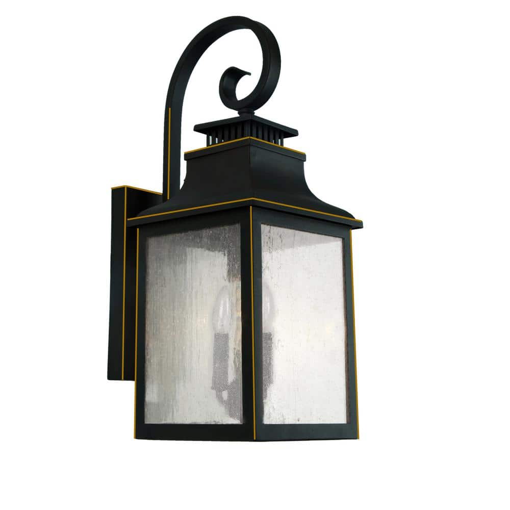 Morgan 2-Light Imperial Black Outdoor Wall Lantern Sconce