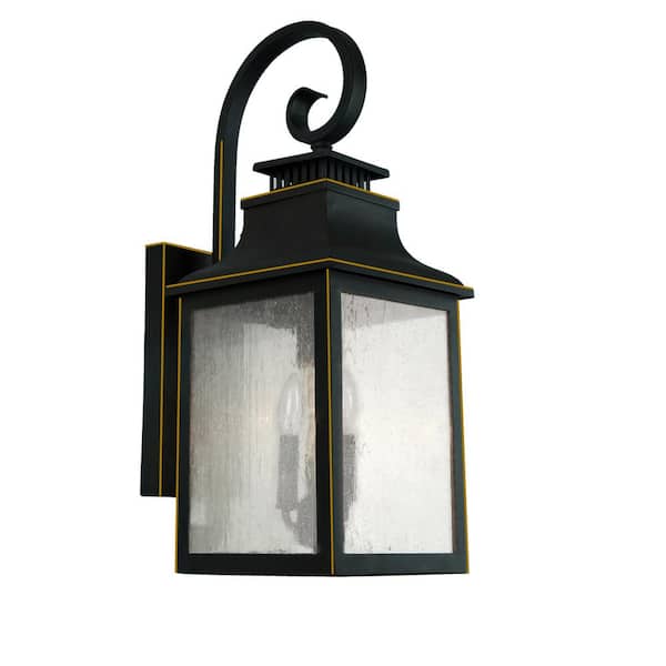 Unbranded Morgan 2-Light Imperial Black Outdoor Wall Lantern Sconce