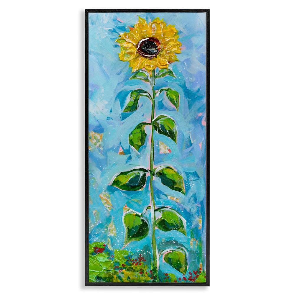 Tall Looming Sunflower by Estelle Grengs Black Framed Nature Giclee Art Print 24 in. x 10 in. price history on PriceWatchPro