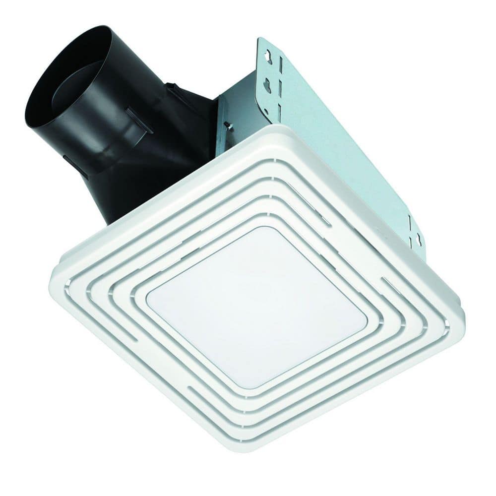 Roomside Series, White, 80 CFM, No Cut Roomside Installation with Light, ENERGY STAR, Bathroom Exhaust Fan