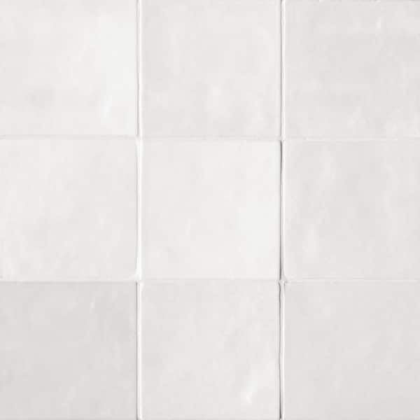 Sample-Cloe Glossy White 4 in. x 5 in. Ceramic Wall Subway Tile