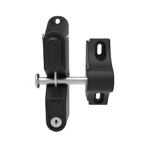3.312 in. x 5.187 in. Black Nylon with Stainless Steel 1-Sided Key Locking Gravity Latch
