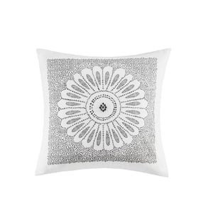 Sofia Grey Polyester 20 in. x 20 in. Throw Pillow